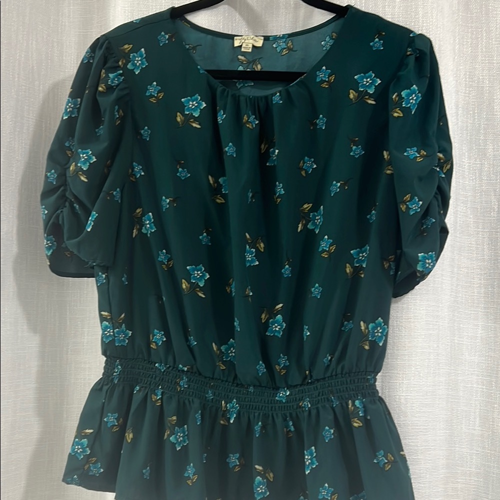 Floral Teal Women's Top